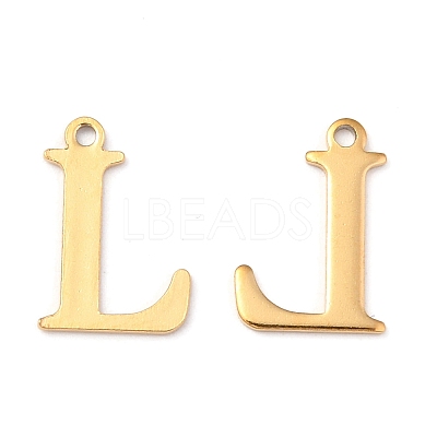 Ion Plating(IP) 304 Stainless Steel Alphabet Charms STAS-H122-L-G-1