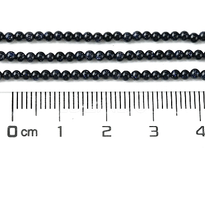Synthetic Blue Goldstone Beads Strands G-N0200-01D-3mm-1