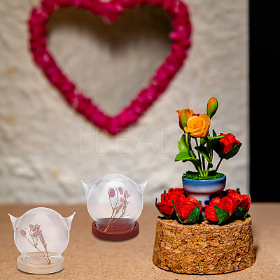6 Sets 2 Colors Cat's Head Glass Dome Cover AJEW-DR0001-07-1