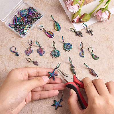DIY Drop Earring Making Finding Kits DIY-SZ0008-28-1