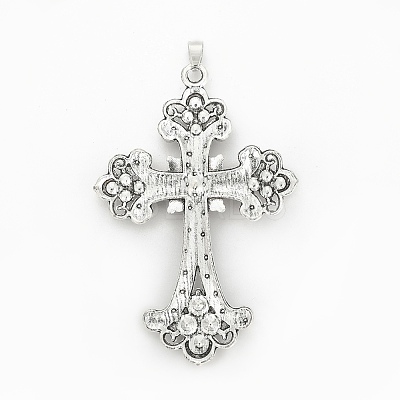 Alloy Rhinestone Big Pendants PALLOY-P198-01AS-RS-1