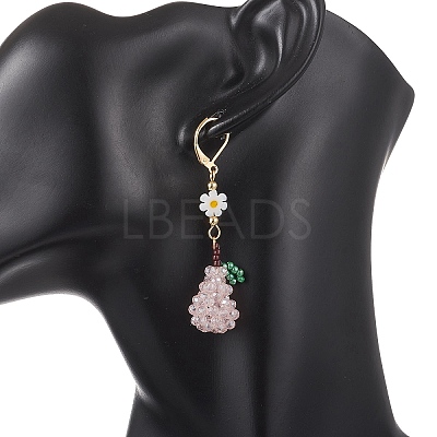 Electroplate Glass & 304 Stainless Steel Leverback Dangle Earrings EJEW-MZ00724-1