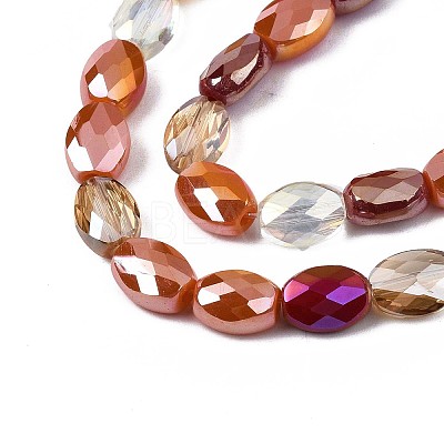 Electroplate Glass Beads Strands X-EGLA-S194-17B-1