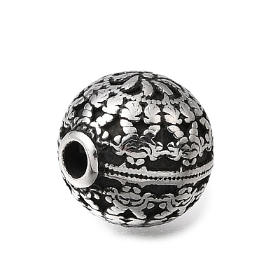 Engraved 304 Stainless Steel Beads STAS-H263-17AS-1