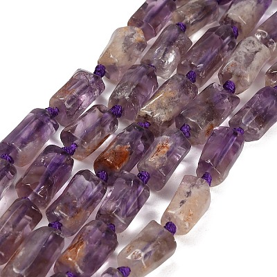 Natural Purple Phantom Quartz/Purple Lodolite Quartz Beads Strands GG-CBACBBC-A01-01-1
