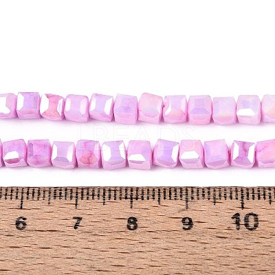 Anti-Tarnish Electroplate Glass Beads Strands GLAA-T025-4mm-10G-1