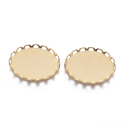 304 Stainless Steel Cabochon Settings X-STAS-P249-13A-G-1