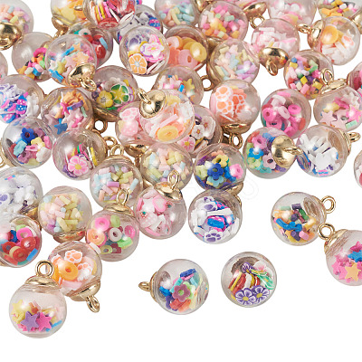 54Pcs 9 Styles Glass Pendants FIND-TA0008-55-1
