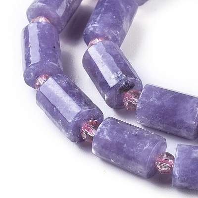 Natural Lepidolite/Purple Mica Stone Beads Strands G-F653-21-1