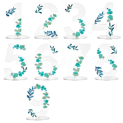 Leaf Pattern Acrylic Digital Seat Board Seat Card DIY-WH0320-39B-1