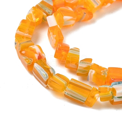 Handmade Millefiori Lampwork Beads Strands LAMP-P070-02A-01-1