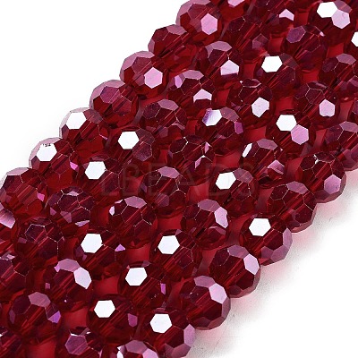 Electroplate Transparent Glass Beads Strands EGLA-A035-T10mm-A07-1