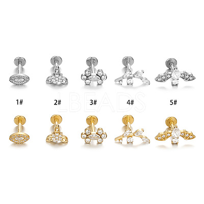 G23 Titanium Micro Pave Clear Cubic Zirconia Labrets WG4B733-05-1