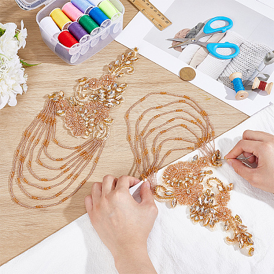 1Pair Rhinestone Sewing Ornaments DIY-NB0014-65A-1