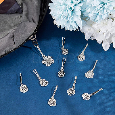 36Pcs 6 Style Alloy Flower Keychain HJEW-BC0001-23-1