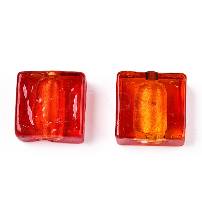 Handmade Silver Foil Lampwork Beads X-FOIL-S006-12x12mm-01-1