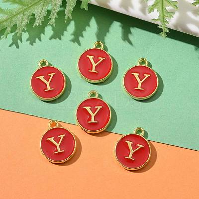 Golden Plated Alloy Enamel Charms X-ENAM-S118-03Y-1
