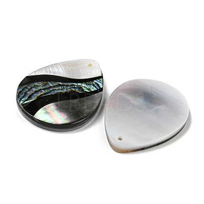 Natural Freshwater Shell & Black Lip Shell & Paua Shell & Natural White Shell Pendants BSHE-G034-05-1
