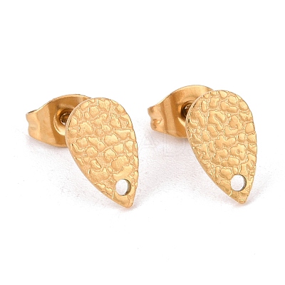 Ion Plating(IP) 304 Stainless Steel Stud Earring Findings STAS-O119-29G-1