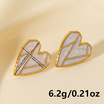 304 Stainless Steel Heart-shaped Stud Earrings PH1793-2-1
