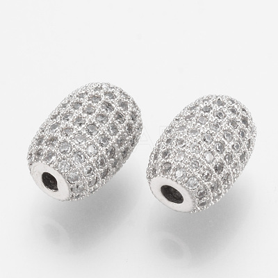 Rack Plating Brass Cubic Zirconia Beads ZIRC-S052-066P-1
