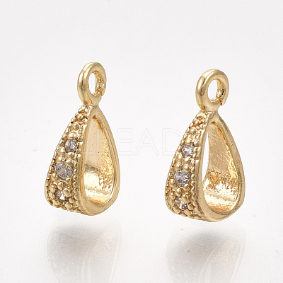 Brass Cubic Zirconia Tube Bails KK-S350-380G-1