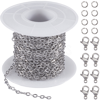 10M 304 Stainless Steel Textured Cable Chains FIND-SC0012-51P-1