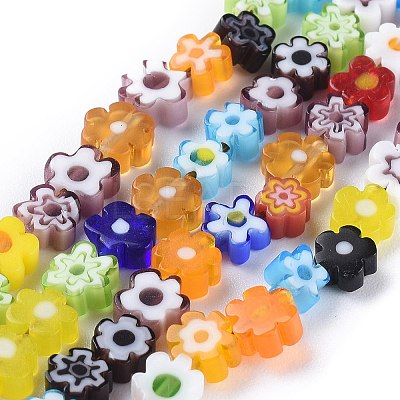 Handmade Millefiori Glass Bead Strands X-LAMP-J035-6mm-02-1