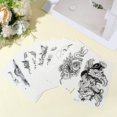 Removable Temporary Water Proof Tattoos Paper Stickers DIY-WH20013-74-1