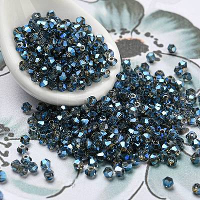 Full Rainbow Plated Transparent Electroplate Glass Beads EGLA-M030-02A-FR02-1