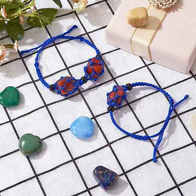 Adjustable Braided Nylon Cord Macrame Pouch Bracelet Making AJEW-SW00013-09-1