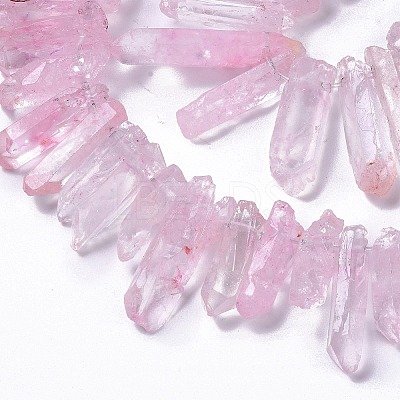 Natural Crackle Quartz Crystal Dyed Beads Strands G-I345-05B-1