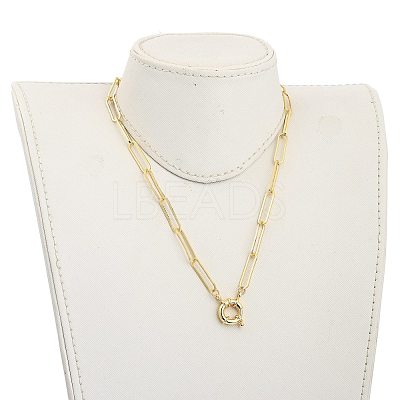 304 Stainless Steel Paperclip Chain Necklaces X-NJEW-JN03066-01-1