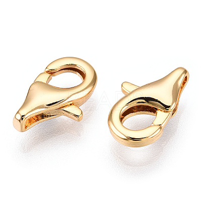 Brass Lobster Claw Clasps X-KK-N254-08G-1