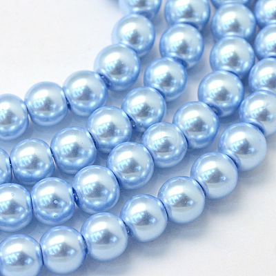 Baking Paint Pearlized Glass Pearl Round Bead Strands HY-Q003-10mm-24-1