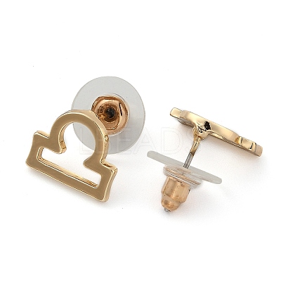 12 Constellation/Zodiac Sign Alloy Stud Earrings EJEW-B025-01G-C-1