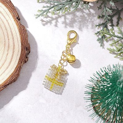 Christmas Gift Handmade Glass Seed Beads Pendant Decoraitons HJEW-MZ00350-03-1