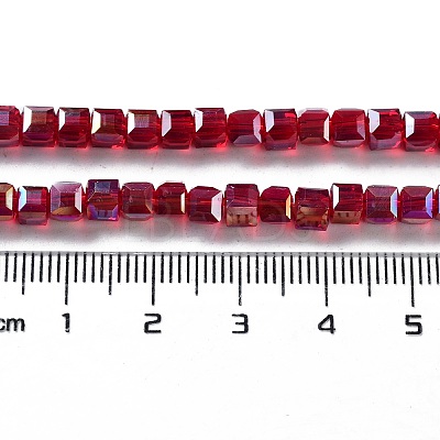 Electroplate Glass Beads Strands X-EGLA-R030-4x4mm-04-1