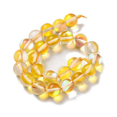 Synthetic Moonstone Beads Strands G-P528-J02-11-1