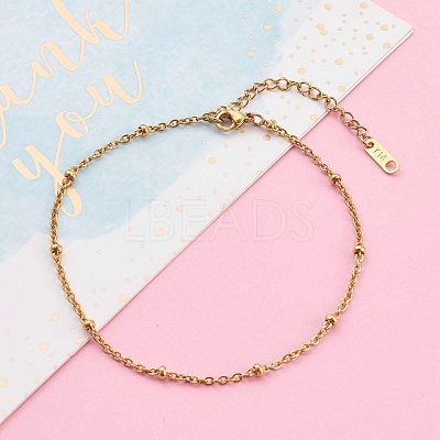 304 Stainless Steel Satellite Chain Anklets AJEW-AN00393-1