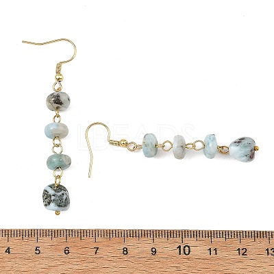 Natural Larimar Dangle Earrings EJEW-JE07529-1