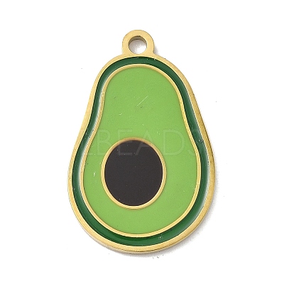 304 Stainless Steel Fruit Enamel Pendants LS-STAS-G362-04G-01-1