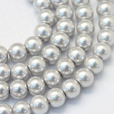 Baking Paint Pearlized Glass Pearl Round Bead Strands X-HY-Q003-10mm-62-1