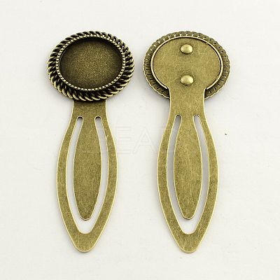 20mm Tray Bookmark Cabochon Settings PALLOY-S033-39AB-NR-1