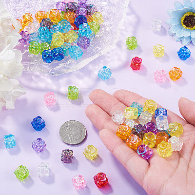 100Pcs UV Plating Transparent Acrylic European Beads TACR-TA0001-93A-1