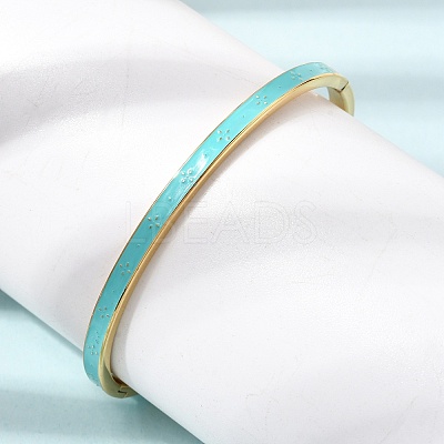 304 Stainless Steel Enamel Hinged Cuff Bangles for Women SA-CBAC920-15G-01C-1