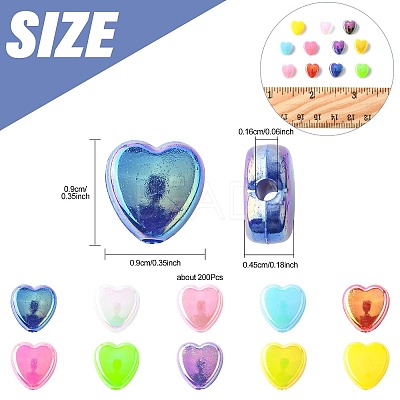 200Pcs 2 Colors ABS Plastic Beads KY-FS0001-42C-1