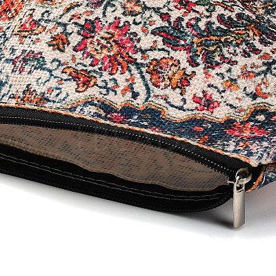 Bohemian Flower Printed Linen Storage Zipper Clutch Bags ABAG-Z002-03A-1