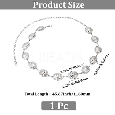1Pc Alloy Cloud Link Chain Waist Belly Chains for Women AJEW-GF0013-44-1