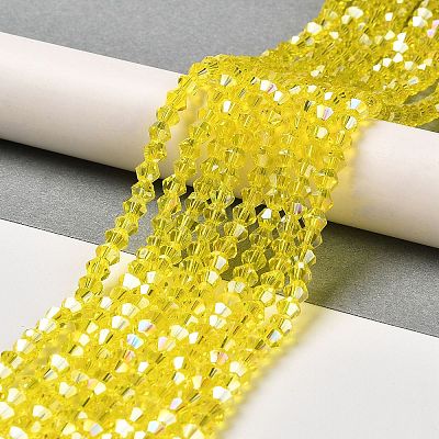 Transparent Electroplate Glass Beads Strands EGLA-A039-T6mm-B21-1